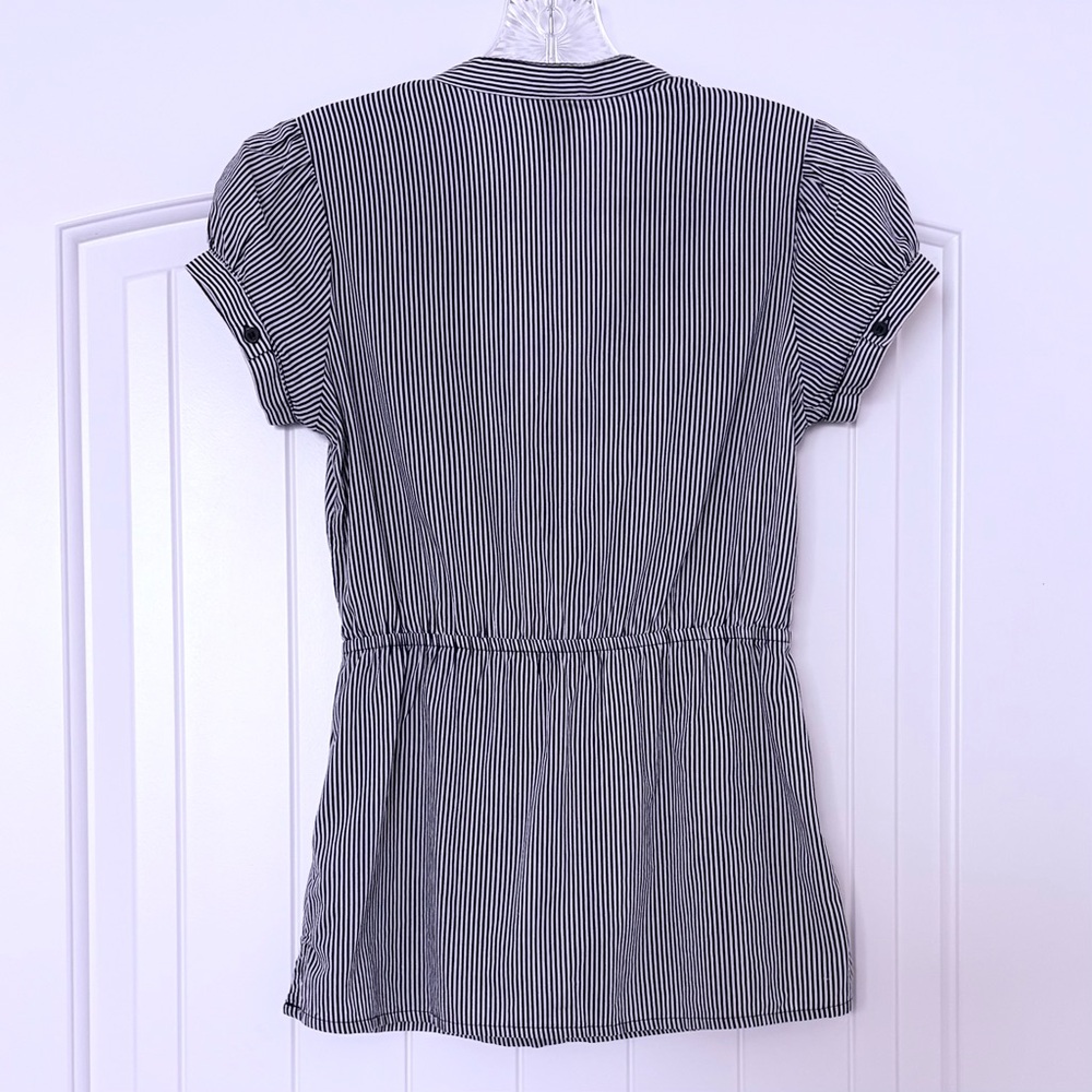 H&M Blue & White Striped Ruffle Top - Picture 3 of 8